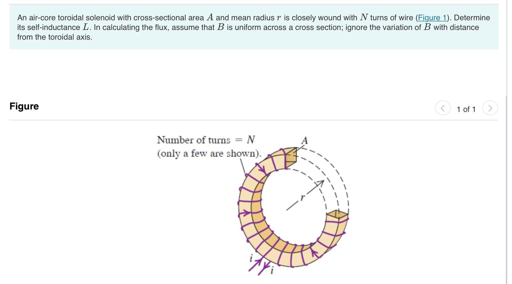 Solved An Air Core Toroidal Solenoid With Cross Sectional 7326