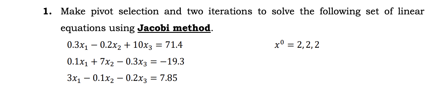 1. Make Pivot Selection And Two Iterations To Solve | Chegg.com