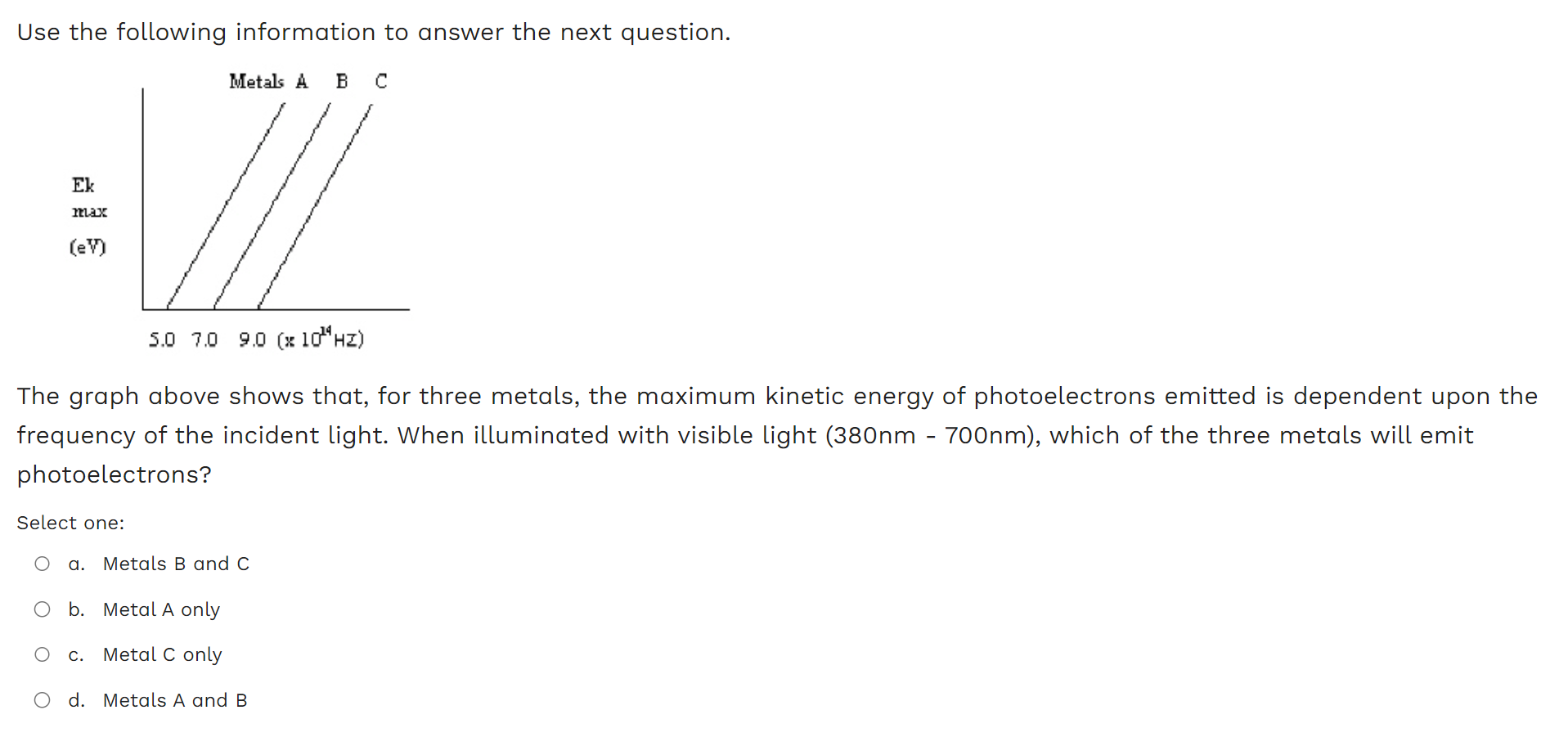 Solved Use The Following Information To Answer The Next | Chegg.com