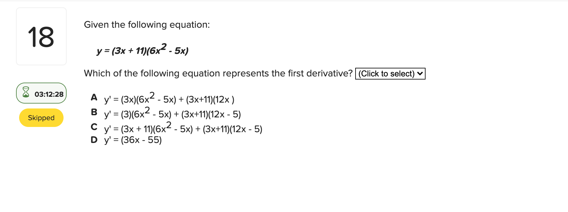 Solved Given The Following Equation 18 Y 3x 11 6x2 Chegg Com