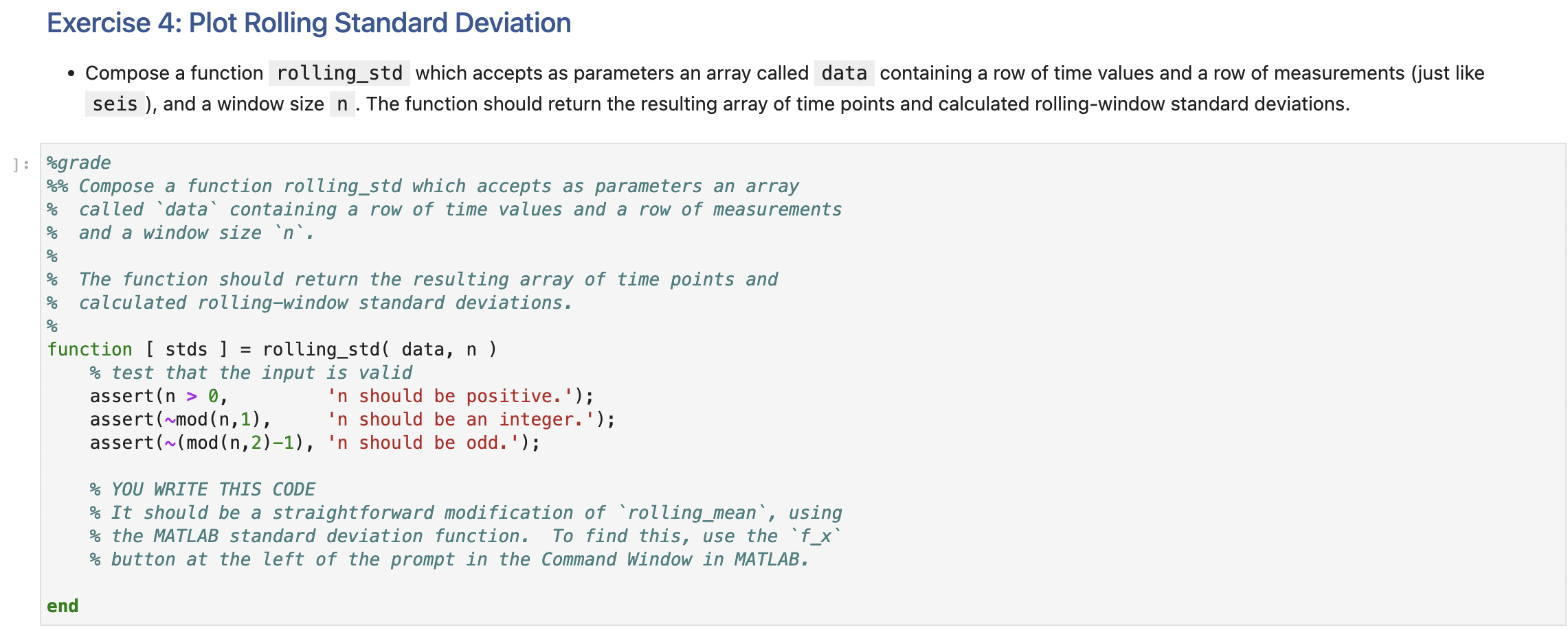 Exercise 4 Plot Rolling Standard Deviation Compose a Chegg