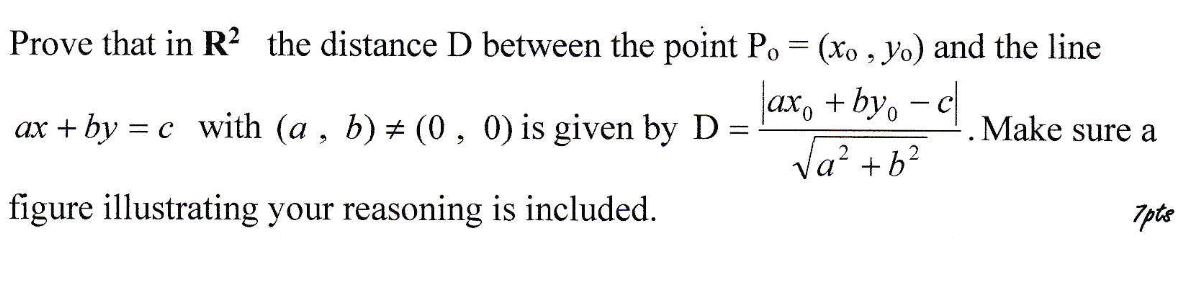 Solved Prove that in R2 the distance D between the point | Chegg.com