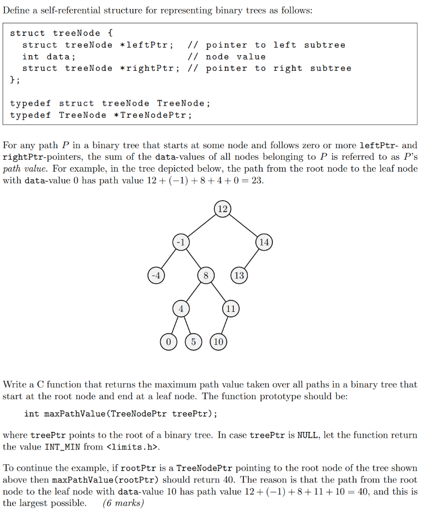 Solved Define a self-referential structure for representing | Chegg.com