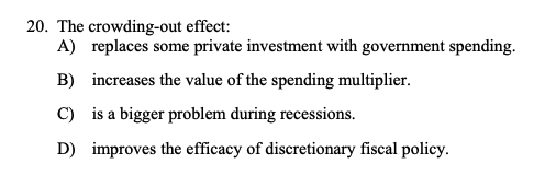 Solved The Crowding-out Effect:A) ﻿replaces Some Private | Chegg.com