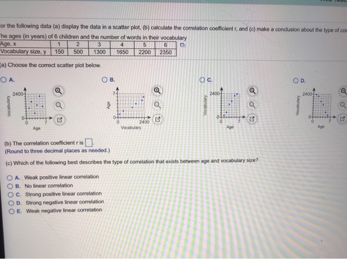 Solved or the following data (a) display the data in a | Chegg.com