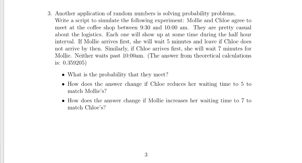 Solved 3. Another application of random numbers is solving | Chegg.com