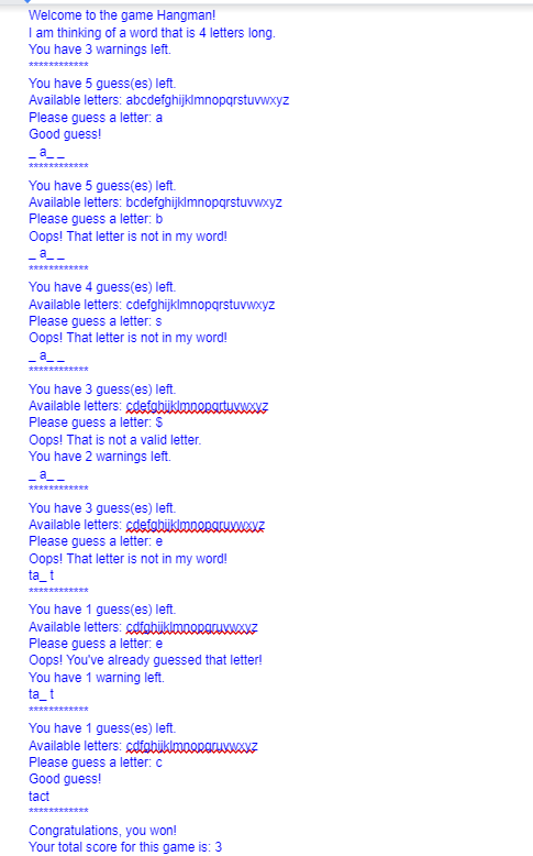 Solved Hangman Game in Python Requirements You will | Chegg.com