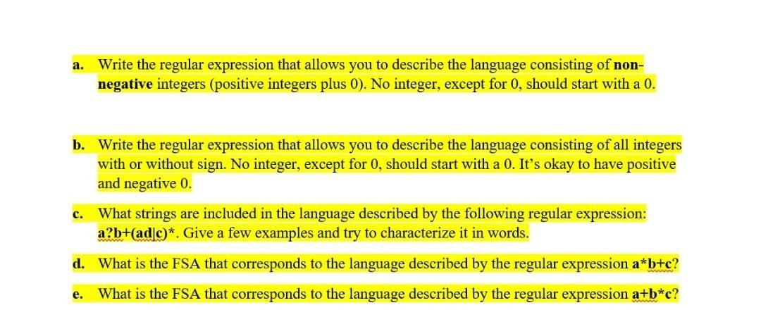 Solved a. Write the regular expression that allows you to | Chegg.com