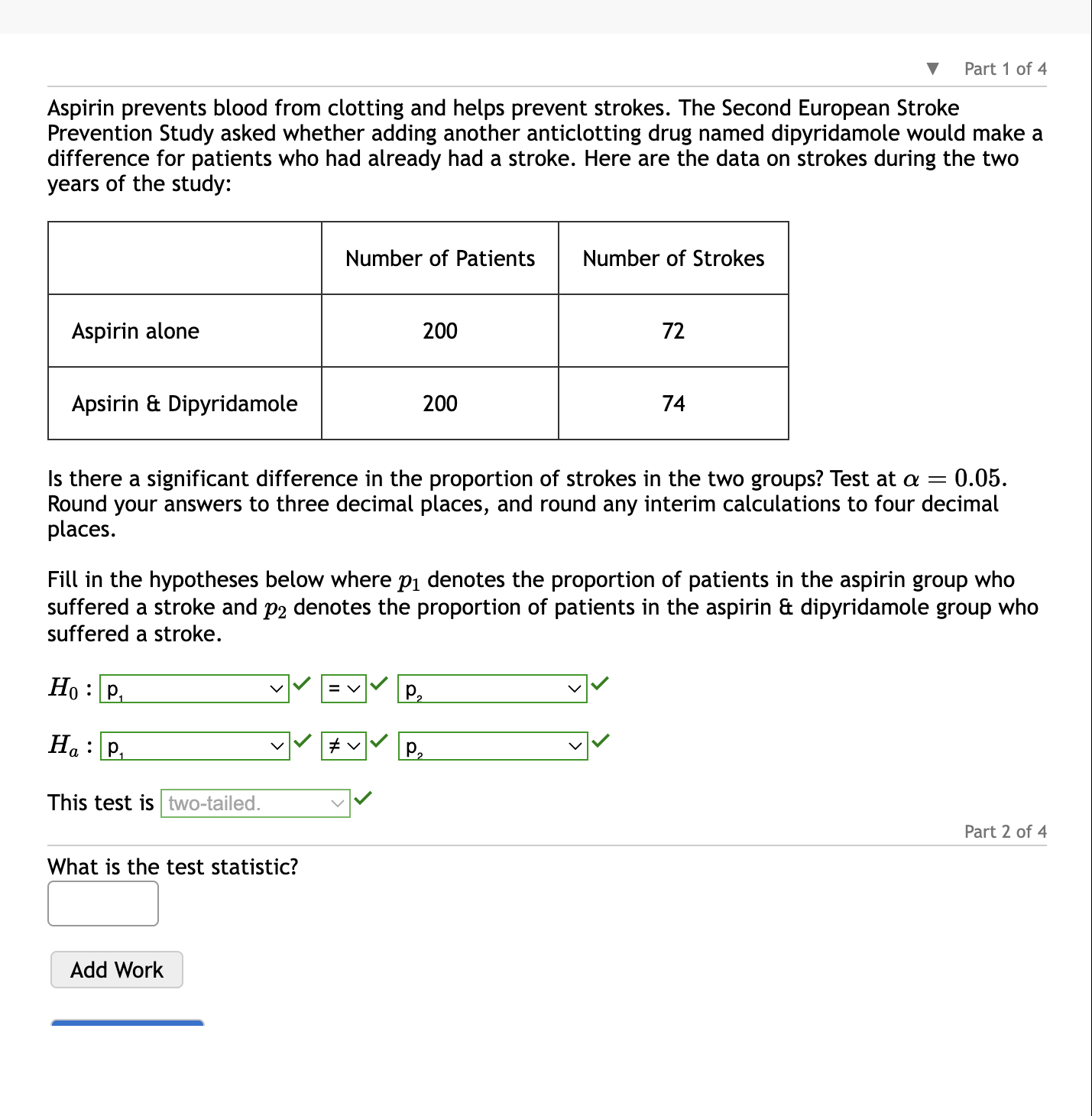 Solved Aspirin prevents blood from clotting and helps
