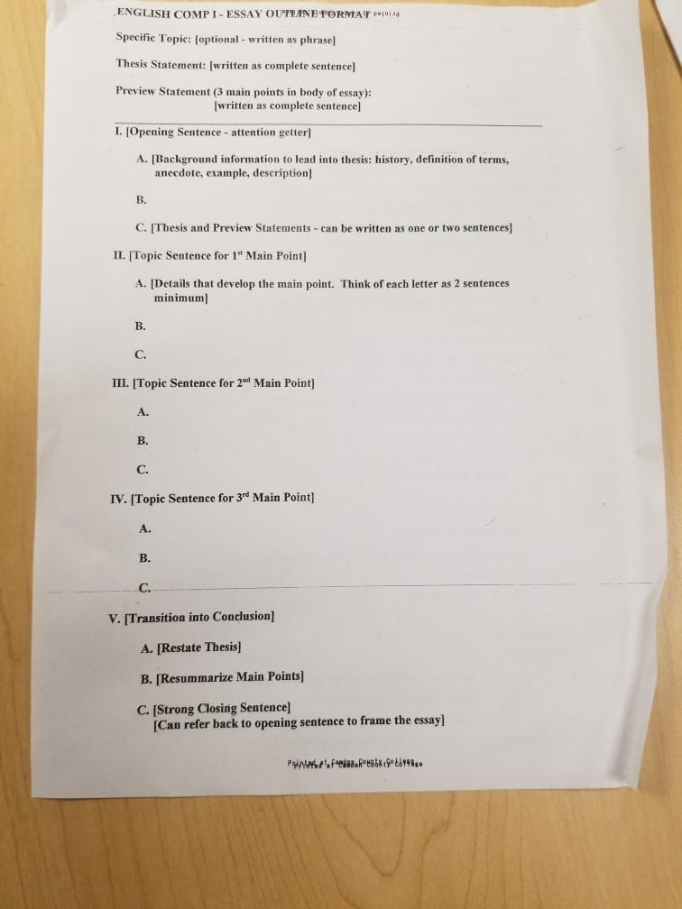 ... OUTLINE Solved: Specific To PPU ENGLISH COMPI-ESSAY FORMAT