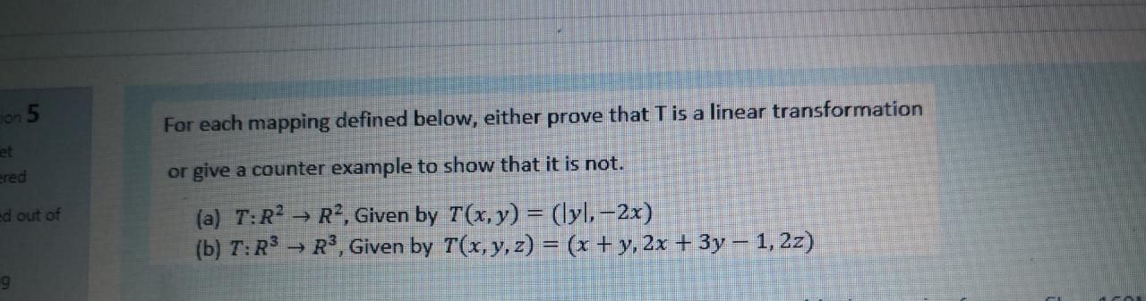 Solved On 5 For Each Mapping Defined Below, Either Prove | Chegg.com