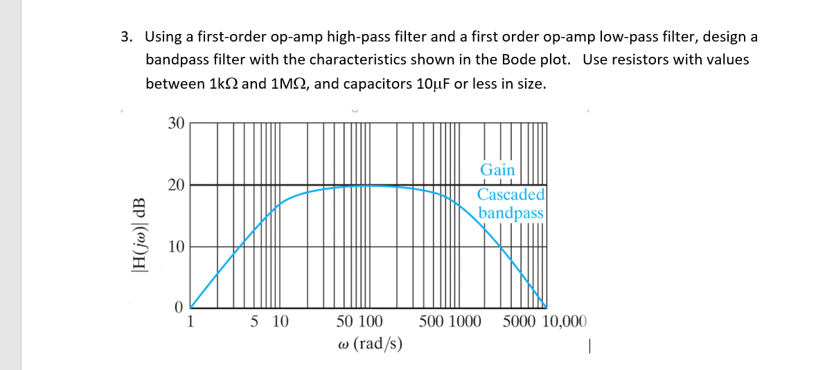 Solved 3. Using a firstorder opamp highpass filter and a