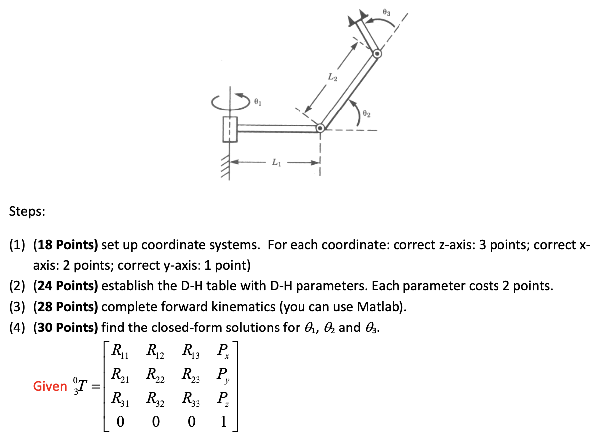 Solved (1) (18 Points) set up coordinate systems. For each