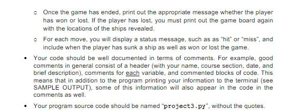 Solved Python3, How to code a battleship game with | Chegg.com