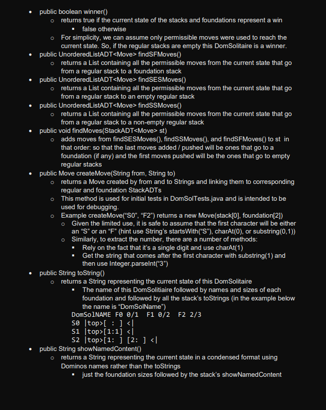 Solved solve DomSolitaire.java In this assignment, you are | Chegg.com