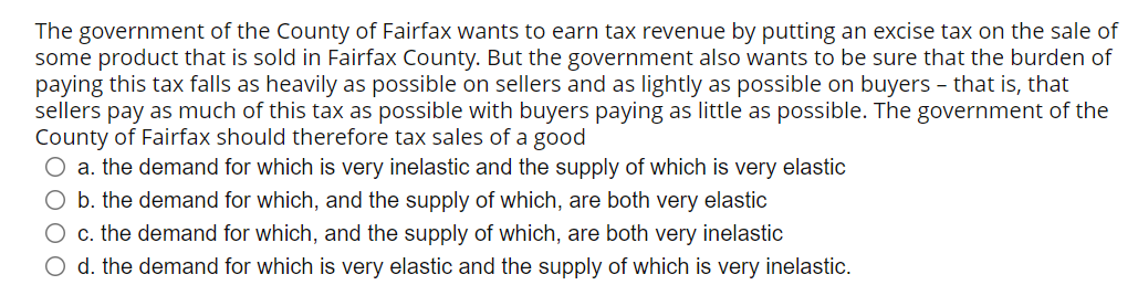 Solved The government of the County of Fairfax wants to earn | Chegg.com