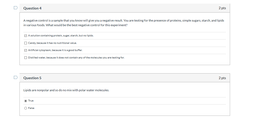 Solved D Question 4 2 pts A negative control is a sample | Chegg.com