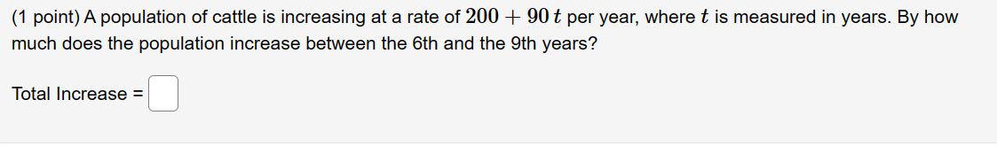 Solved (1 point) A population of cattle is increasing at a | Chegg.com