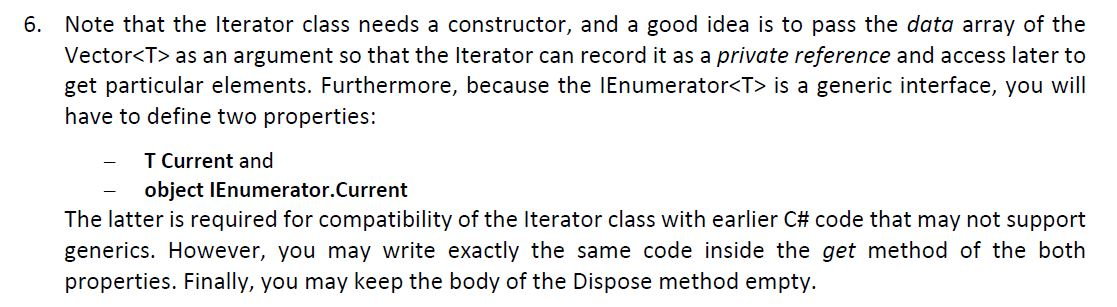 Solved public class Vector : IEnumerable where T | Chegg.com