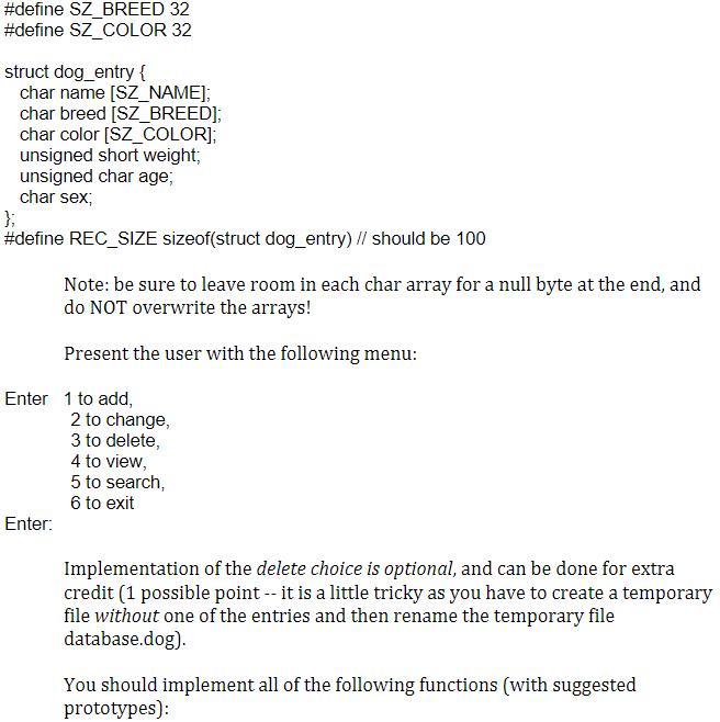 In this exercise you are to create a database of dogs | Chegg.com