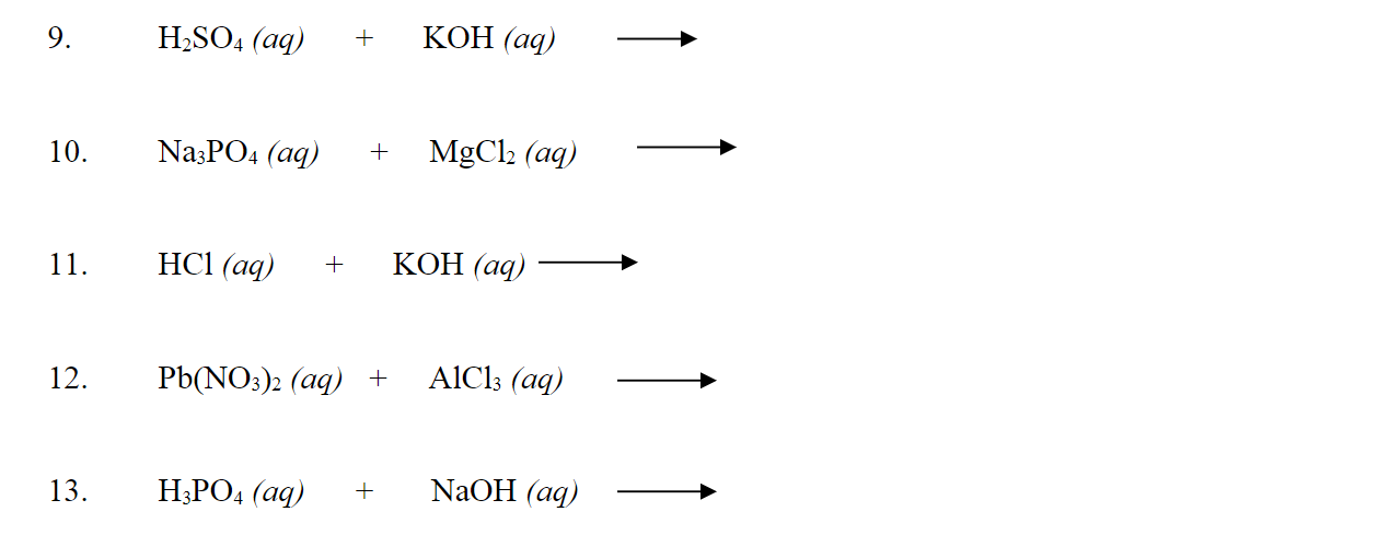 Solved Complete and balance each chemical equation, then | Chegg.com