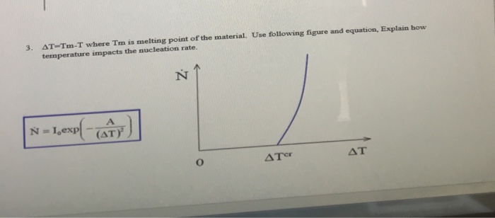 Solved ΔT_Tm-T where Tm is melting point of the material. | Chegg.com