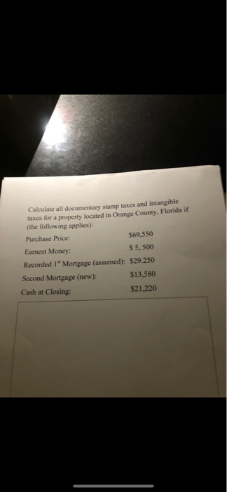 Solved Calculate all documentary stamp taxes and intangible