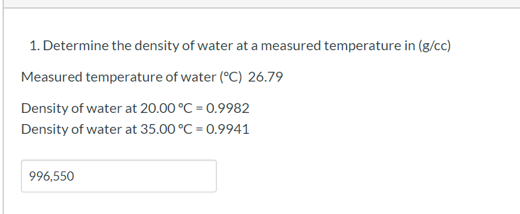 density of water at room temperature