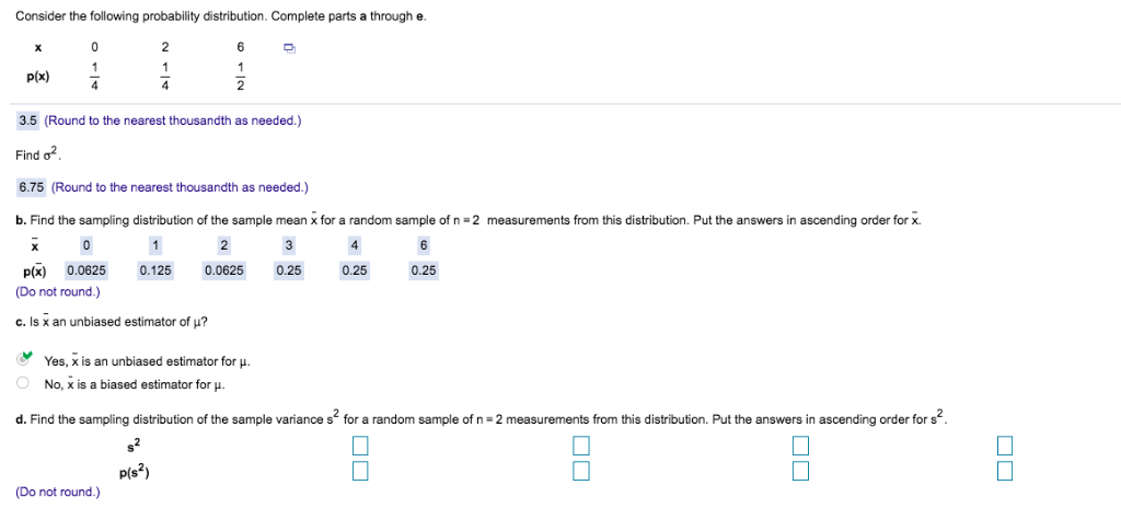 Solved Consider the following probability distribution. | Chegg.com