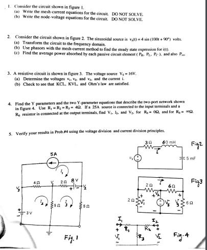 Solved Consider the circuit shown in figure 1. a) Write the | Chegg.com