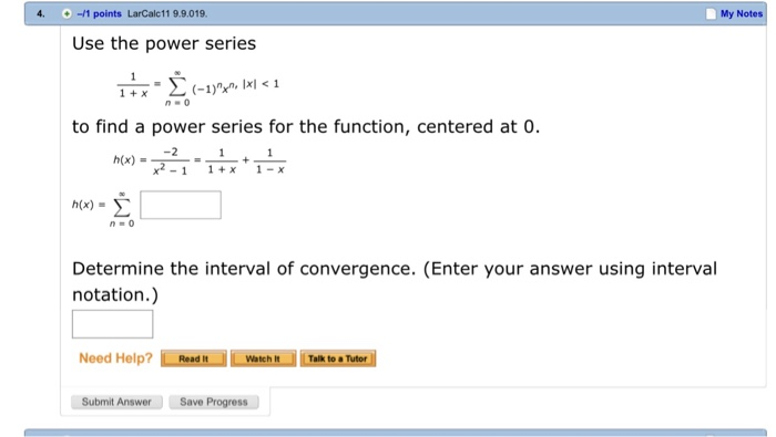 Solved My Notes 4. -11 points LarCalc11 9.9.019. Use the | Chegg.com