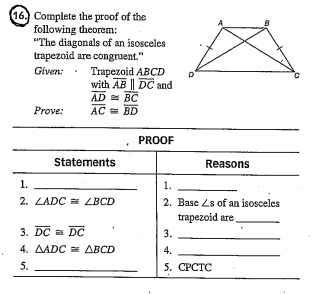 Solved 16. Complete the proof of the following theorem: 