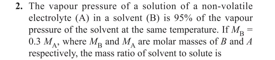 Solved The vapour pressure of a solution of a | Chegg.com