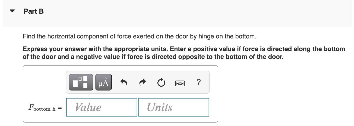 Solved A Door 1.00 M Wide And 2.4 M High Weighs 390 N And Is | Chegg.com