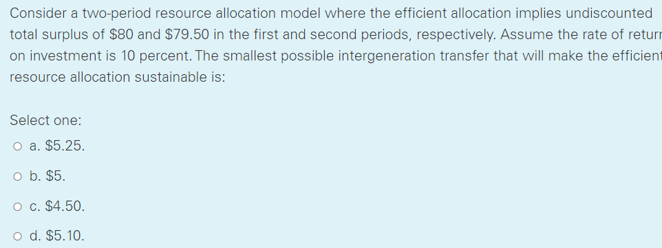 Consider a two-period resource allocation model where | Chegg.com