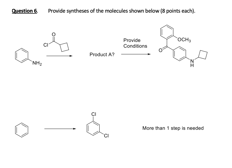 Solved Question 6. Provide Syntheses Of The Molecules Shown | Chegg.com