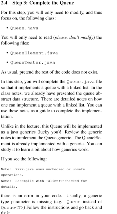 Solved 2.4 Step 3: Complete the Queue For this step, you | Chegg.com