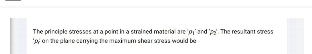 Solved The principle stresses at a point in a strained | Chegg.com