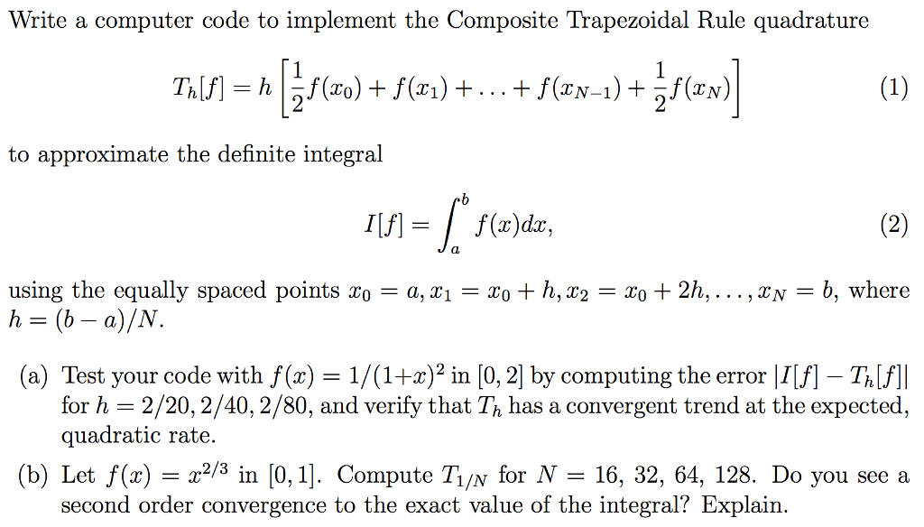 Solved Write a computer code to implement the Composite | Chegg.com