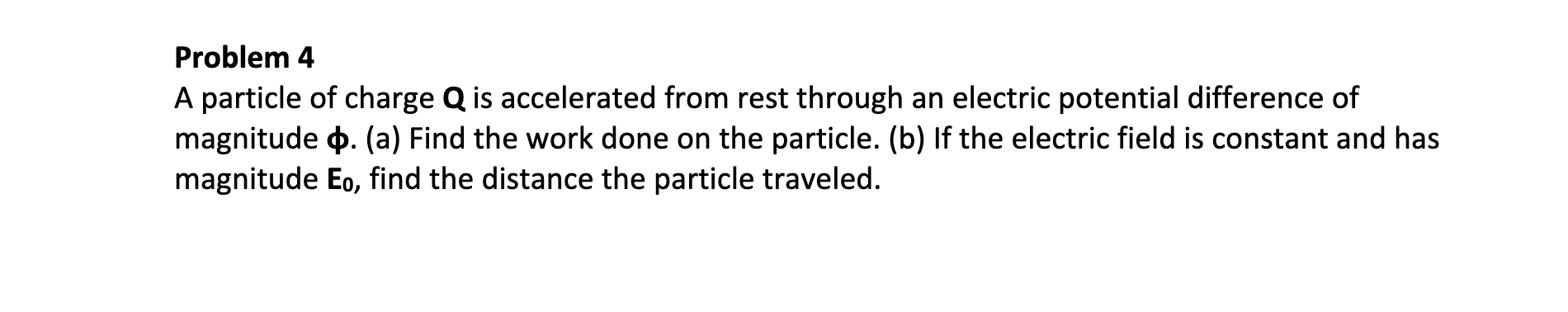 Solved Problem 4 A Particle Of Charge Q Is Accelerated From | Chegg.com