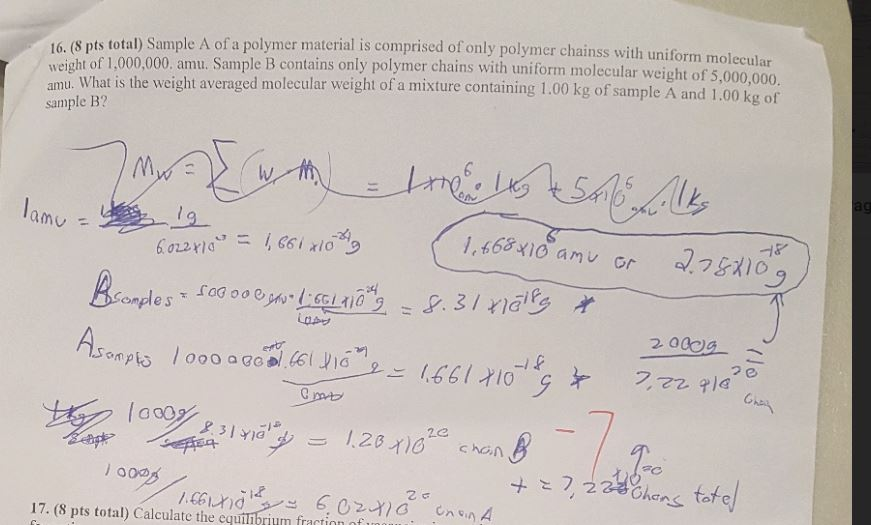 Solved ample A of a polymer material is comprised of only | Chegg.com