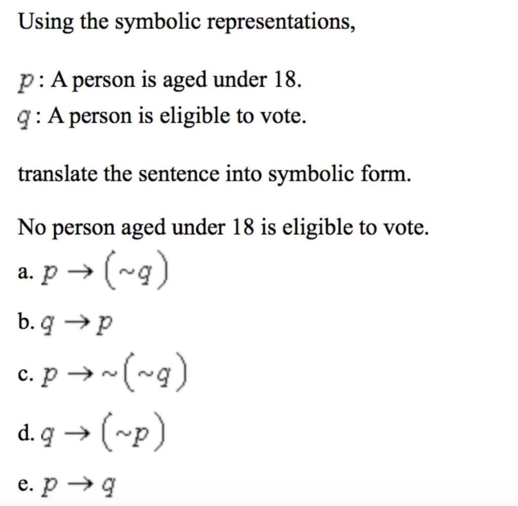 Solved Using The Symbolic Representations Below Translat Chegg Com