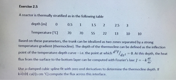 Solved Exercise 2.5 A reactor is thermally stratified as in | Chegg.com