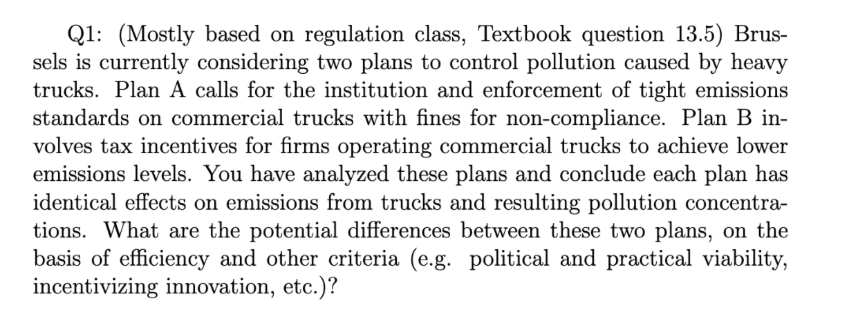 Solved Q1: (Mostly Based On Regulation Class, Textbook | Chegg.com