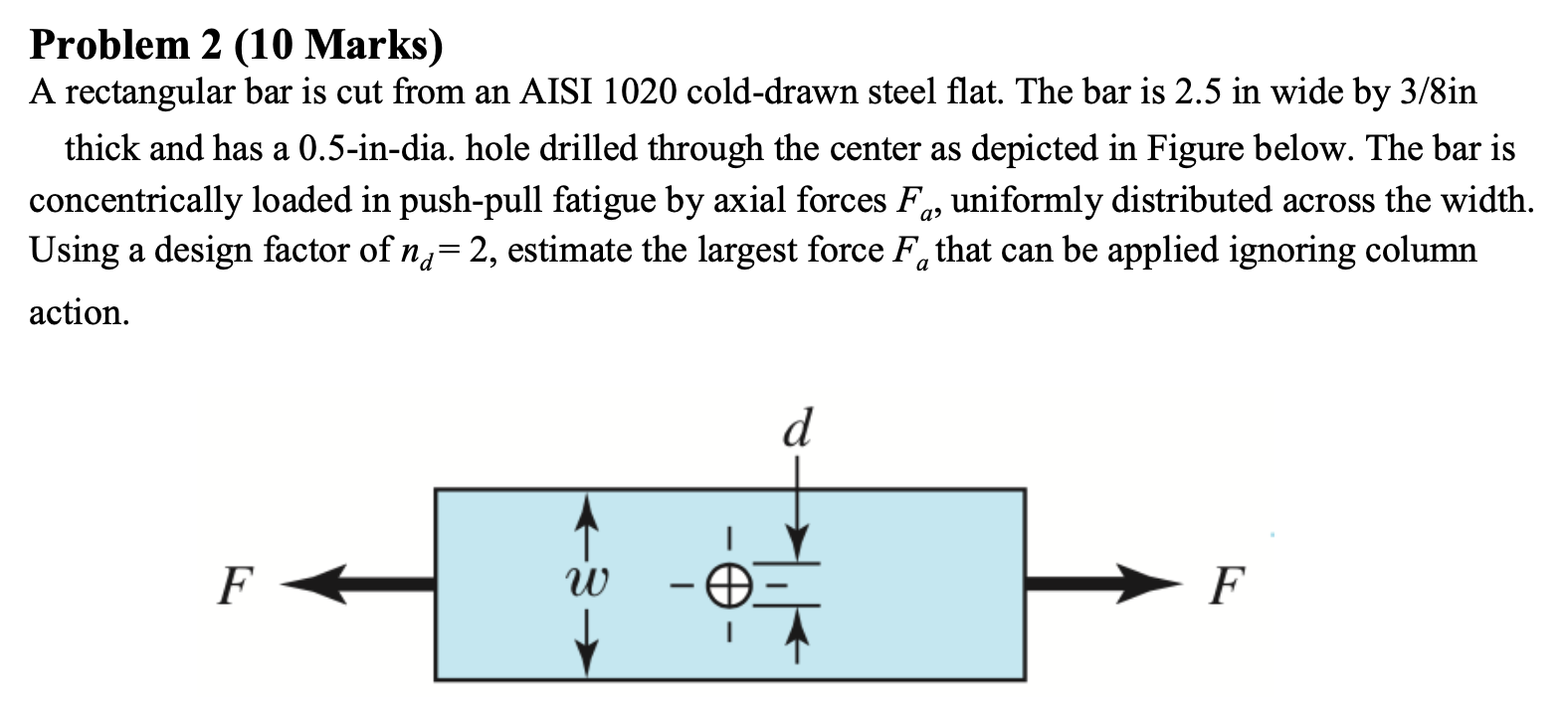 Solved Problem 2 (10 Marks) A rectangular bar is cut from an