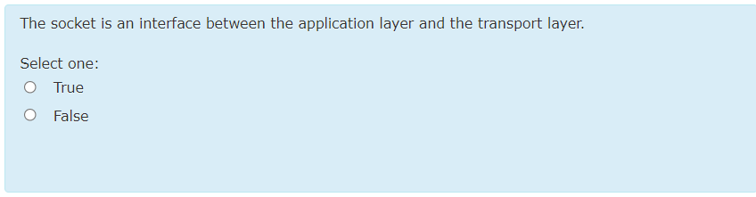 Solved The socket is an interface between the application | Chegg.com