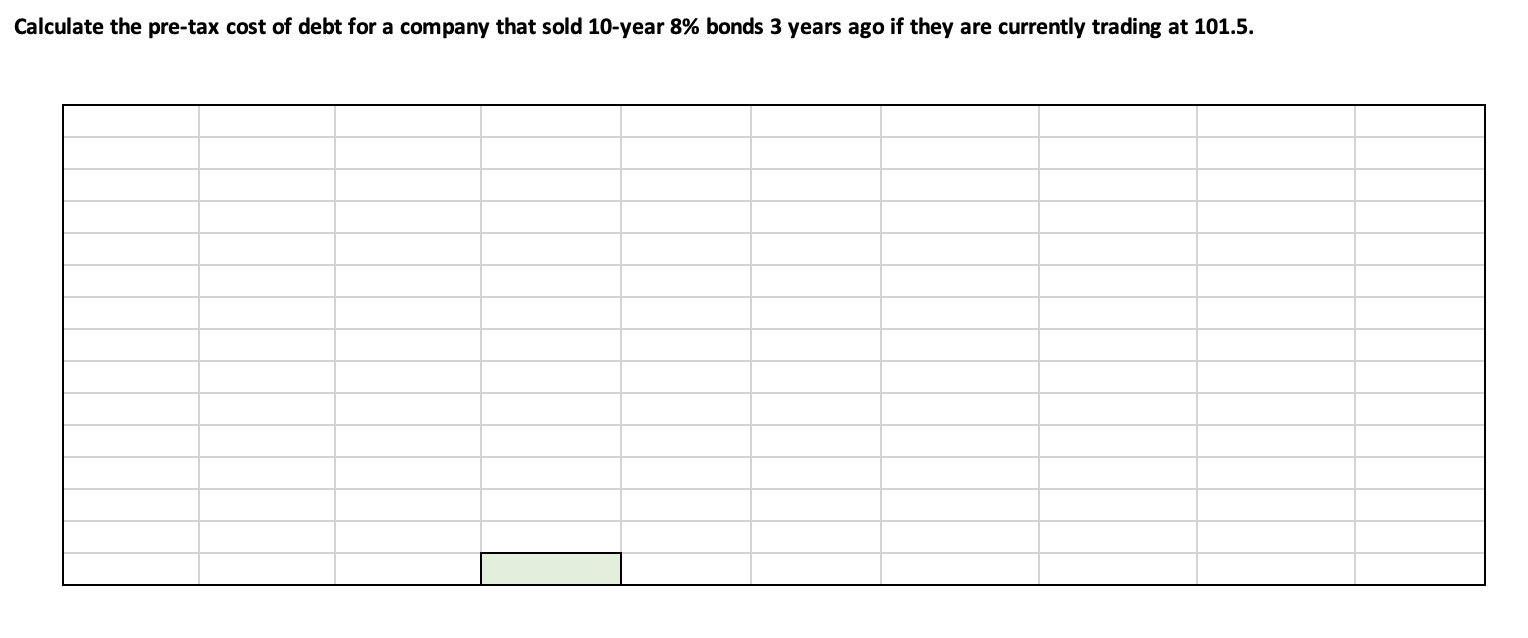 Solved Calculate the pre-tax cost of debt for a company that | Chegg.com