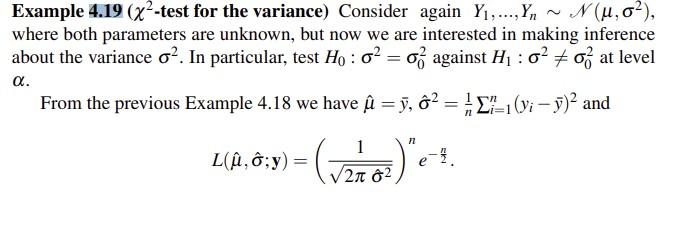 Exercise 4.11 (χ2-tests For The Variance ) Let | Chegg.com