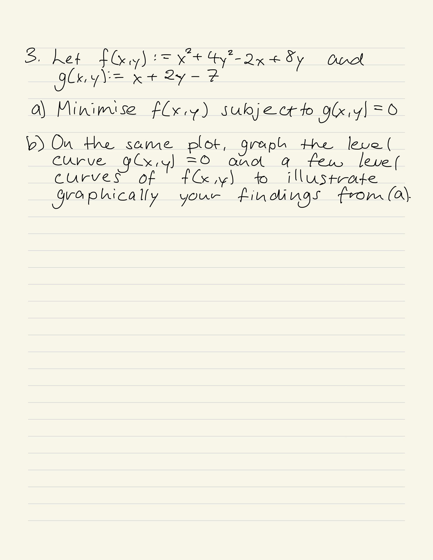 Solved 3 Let F X Y X2 4y2−2x 8y And G X Y X 2y−z A