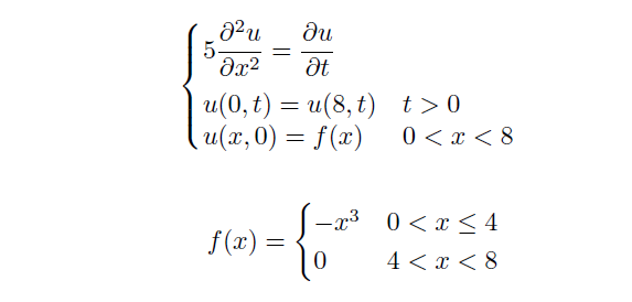 Solved = Ә2 и ди 5 Әr2 at и(0,t) = u(8,t) t>0 и(x, 0) = f(x) | Chegg.com